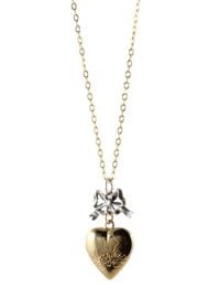 Heart Bow Locket Necklace at Peggy Li