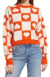 Heart Check Crop Sweater by Topshop at Nordstrom