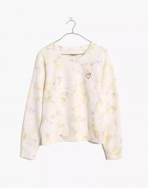 Heart Embroidered (Re)sourced Cotton Sweatshirt in Tie-Dye at Madewell