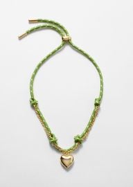 Heart Pendant Cord Necklace - GreenGold - amp Other Stories US at & Other Stories
