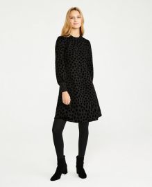 Heart Velvet Mock Neck Flare Dress at Ann Taylor