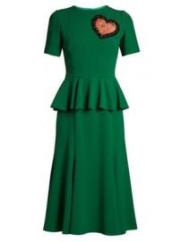 Heart-embellished round-neck peplum dress at Matches