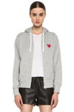 Heart emblem zip up hoodie by Comme Des Garcons at Forward by Elyse Walker