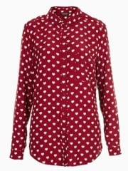 Heart print shirt at Choies