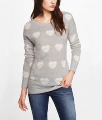 Heart print sweater at Express