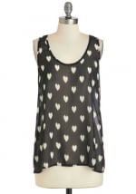 Heart print tank top at Modcloth