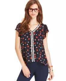 Heart print top at Macys