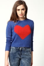 Heart pullover from Boohoo at Boohoo