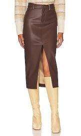 Heartloom Jae Faux Leather Skirt In Mocha at Revolve