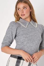 Heathered Grey Sweater Top - Collared Sweater Top - Grey Sweater - Lulus at Lulus