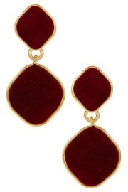 Heaven Mayhem Alma Drop Earrings In Gold Burgundy at Revolve