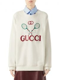 Heavy Felted Jersey Gucci Tennis Sweatshirt at Saks Fifth Avenue