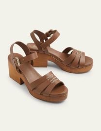 Heeled Sandal Clog - Tan   US at Boden