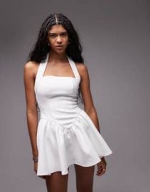 Heiress Beverly Hills halter neck structured skater mini dress in white at ASOS