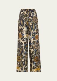 Heirlome Alvarez Nogal Silk Wide Leg Pull On Trousers at Bergdorf Goodman