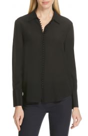 Helek Covered Button Silk Shirt at Nordstrom