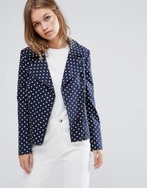 Helene Berman Polka Dot Biker Jacket at Asos