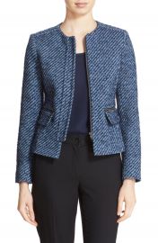 Helene Berman Zip Front Tweed Jacket at Nordstrom