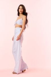 Helia Cotton Pinstripe Wide-Leg Pants at LoveShackFancy