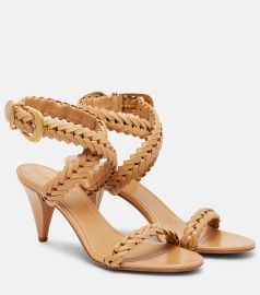 Helix 75 braided leather sandals in beige - Zimmermann at Mytheresa