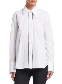 Helmut Lang - Embroidered Cotton Tuxedo Shirt at Saks Fifth Avenue