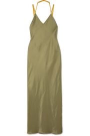 Helmut Lang - Rubberband tulle-trimmed satin maxi dress at Net A Porter