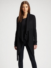 Helmut Lang - Sonar Belted Wool Jersey Cardigan at Saks Fifth Avenue