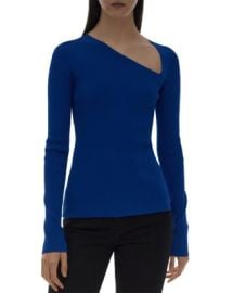 Helmut Lang Asymmetric Ribbed Knit Pullover Top    Bloomingdales at Bloomingdales