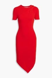 Helmut Lang Asymmetric twisted ribbed knit dress at The Outnet