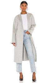 Helmut Lang Belted Cash Coat in Light Grey Melange from Revolve com at Revolve