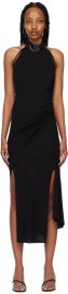 Helmut Lang Black Halter Midi Dress SSENSE at ssense