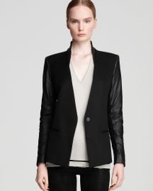 Helmut Lang Blazer Leather Sleeve at Bloomingdales