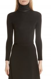 Helmut Lang Bondage Jersey Leather Neck Top at Nordstrom