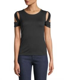 Helmut Lang Bondage-Sleeve Crewneck Tee at Neiman Marcus