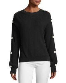 Helmut Lang Button-Sleeve Knit Sweater   Neiman Marcus at Neiman Marcus