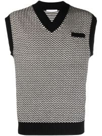 Helmut Lang Checked V neck sweater vest at Farfetch