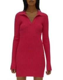 Helmut Lang Collared Rib Knit Mini Dress   Bloomingdales at Bloomingdales