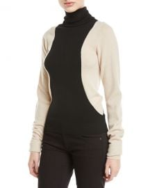 Helmut Lang Colorblock Lambs Wool Turtleneck Sweater at Neiman Marcus