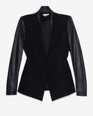 Helmut Lang Crux Leather Sleeve Jacket at Intermix