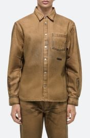 Helmut Lang Curved Organic Cotton Denim Snap-Up Shirt (Men) | Nordstromrack at Nordstrom Rack