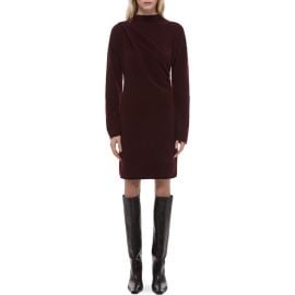Helmut Lang Drape Detail Long Sleeve Wool Blend Sweater Dress at Nordstrom