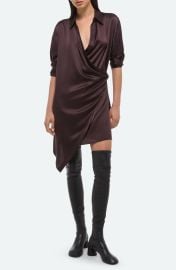 Helmut Lang Drape Wrap Front Silk Shirt at Nordstrom