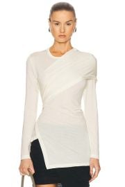 Helmut Lang Draped Long Sleeve Top in Vanilla FWRD at FWRD