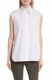 Helmut Lang Eyelet Cotton Poplin Shirt at Nordstrom