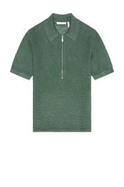 Helmut Lang Fit Half Zip Linen Polo Sweater at FWRD