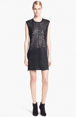 Helmut Lang Fractal Leather Detail Minidress at Nordstrom