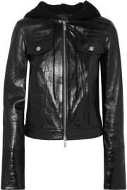 Helmut Lang Hooded Glazed Leather Jacket at Net a Porter