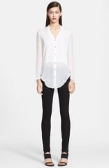 Helmut Lang Lawn Button Front Cotton Shirt at Nordstrom