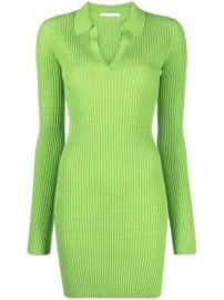 Helmut Lang Marl ribbed-knit long-sleeve Polo Dress - at Farfetch