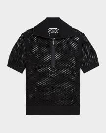 Helmut Lang Menx27s Mesh Quarter-Zip Polo Shirt at Neiman Marcus
